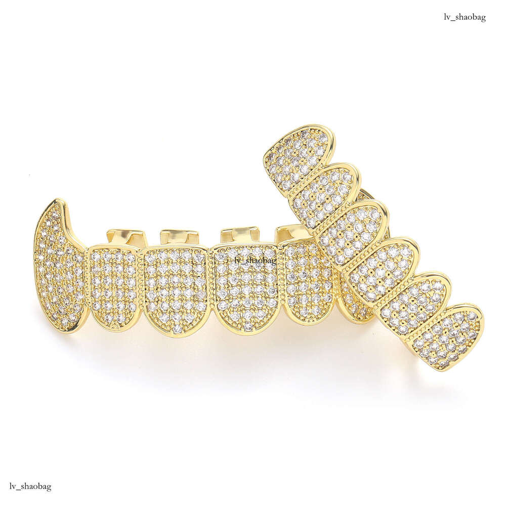 Hip Hop Gold Halloween Unisex Eco-friendly Sterling Silver Micro-inlaid Zircon Cool Personality Teeth Brace