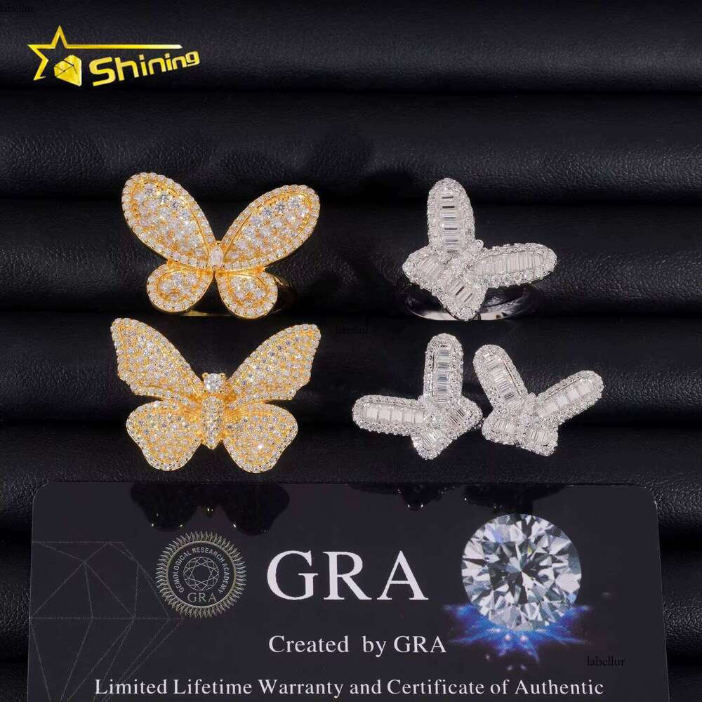 Fashion Jewelry Low Price Iced Out Silver Hip-Hop Butterfly Women's Silicone Stone Ring