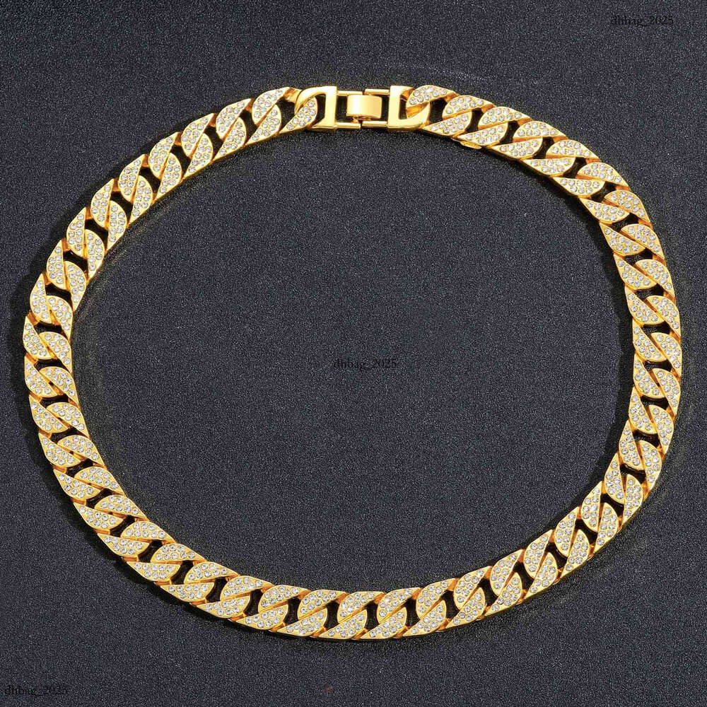 Full Dia Cuban Chain Men's Necklace Trendy Brand Personality Rap Accessories Hip-Hop