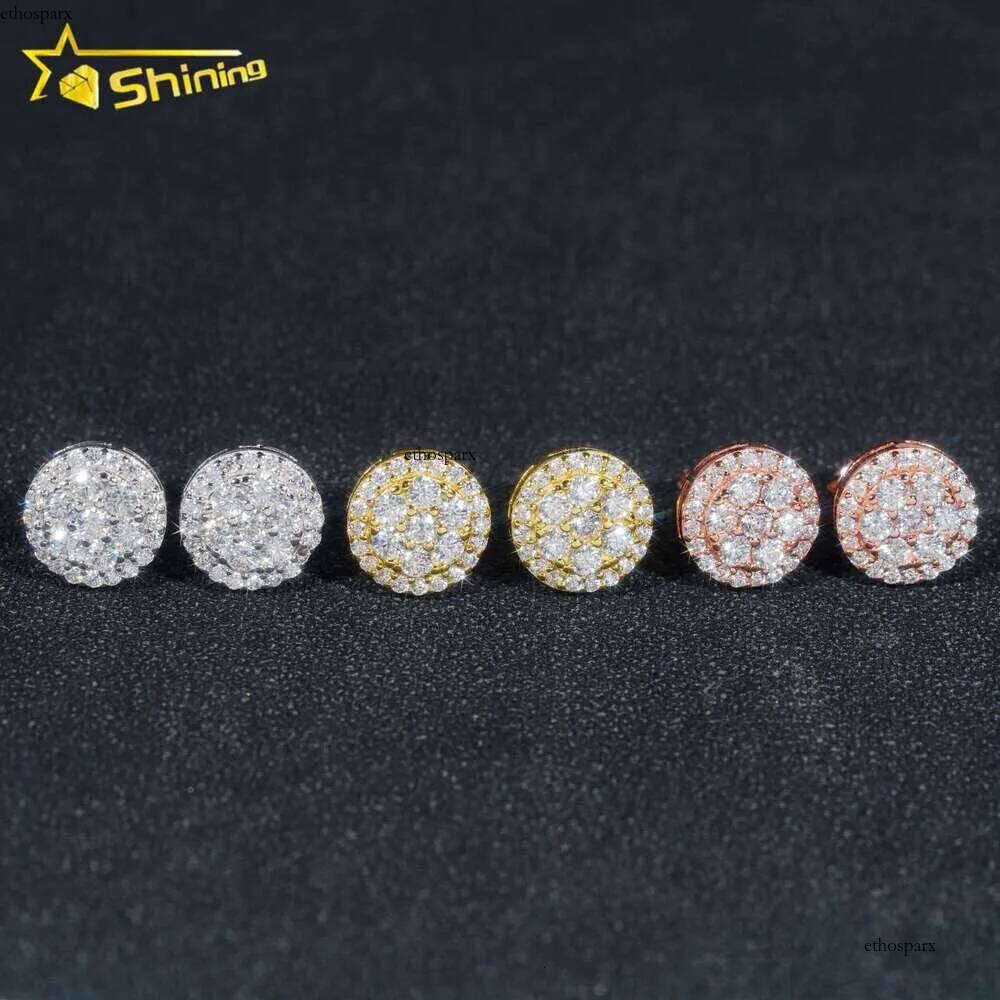 Gra Certificate Pass Dia Tester Iced Out Hip Hop Popular Sterg Sier VVS Moissanite Stud Earrings