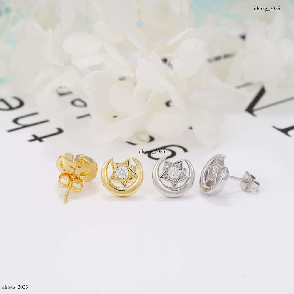 ICED OUT New Creative Moon Star Sier Moissanite Trendy Must-Have Earrings