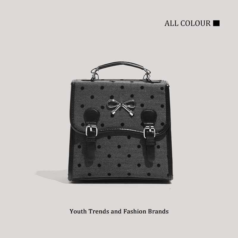 Academy Style Sail Dot Fabric Backpack 2025 New Korean Versatile Travel Casual Bag for Women ddmymoon
