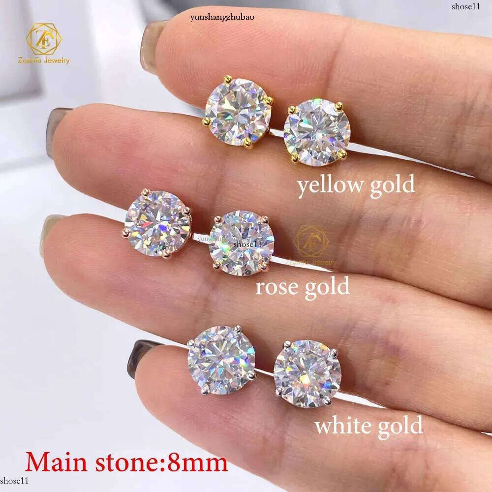 Screwback earring 3mm-10mm piercing jewelry 4 prongs set CVD HPHT lab grown stud in VVS
