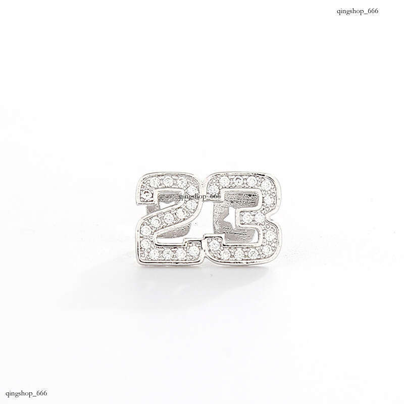 New Micro Pave Zircon Set Double Number 23 Hip Hop Teeth Jewelry