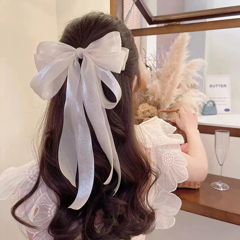 Large Size Ribbon Bow Headband Hair Clip High-end Silk Ribbon Hair Accessory At The Back Of The Girls Head 250807