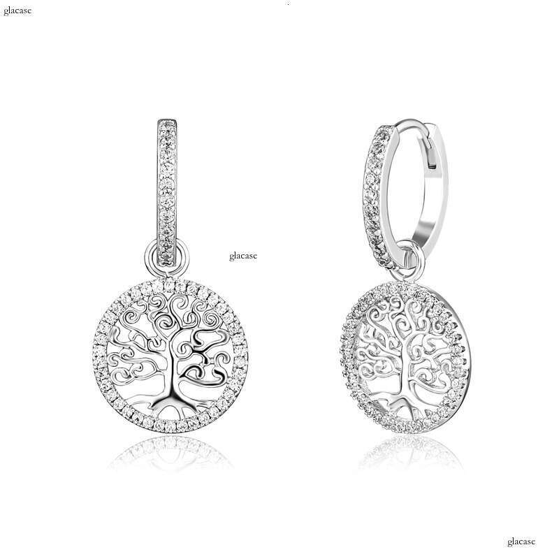 Trendy for Women Round Simple Hollow Creative Lucky Tree Drop Earrings Versatile Personality Gold Jewelry