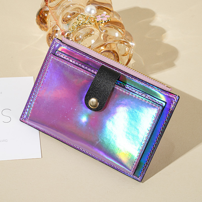 2025 New Women's Ultra-thin Card Holder Patent Leather Glossy Card Holder Korean Version Multi-functional Card Holder Luxury Bag Coin Purse Multi