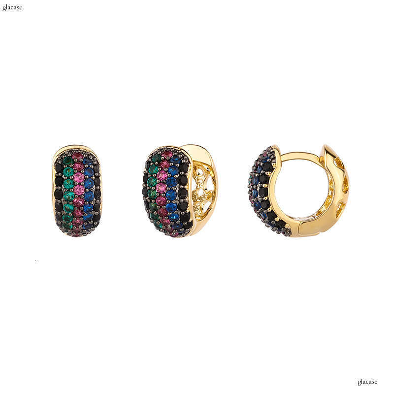 Ins Style Colorful Zircon Earrings for Men and Women, Light Fashion Stud Earrings, Gold Australian