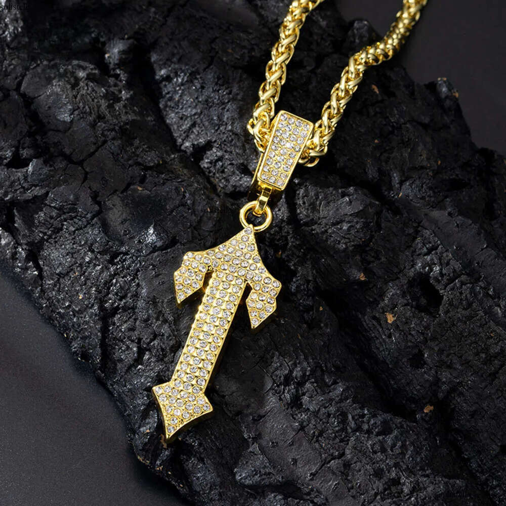 moissanite cadena cubana gold cuban link chain sailormoon necklace for man Hip Hop Dia Set i Necklace Pendant Explosive Big Treasure Sword Letter Long