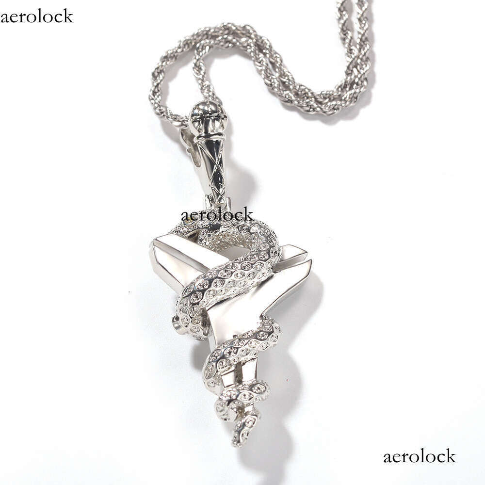 Hip Hop New Black Mamba Cross Pendant Necklace Trendy Men's Basketball Fan Versatile Accessories Jewelry