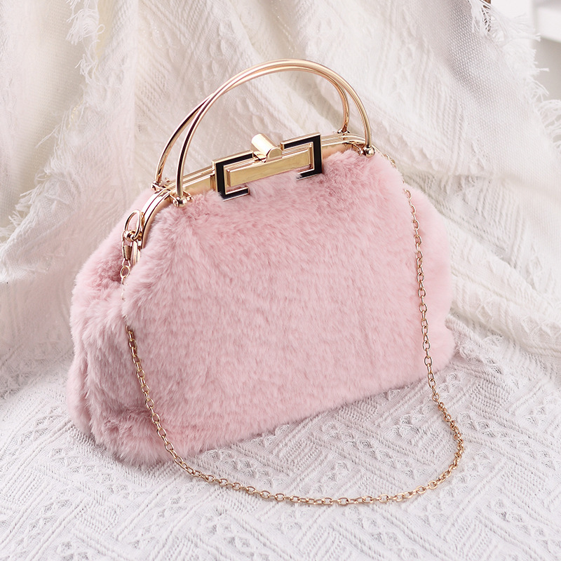 Real Fur Rex Rabbit Fur Fashionable Luxury Bagfree Shipping Designer Stylish 2024 Spring New Trendy Women's Bag Handbag Shoulder Crossbody Chain 