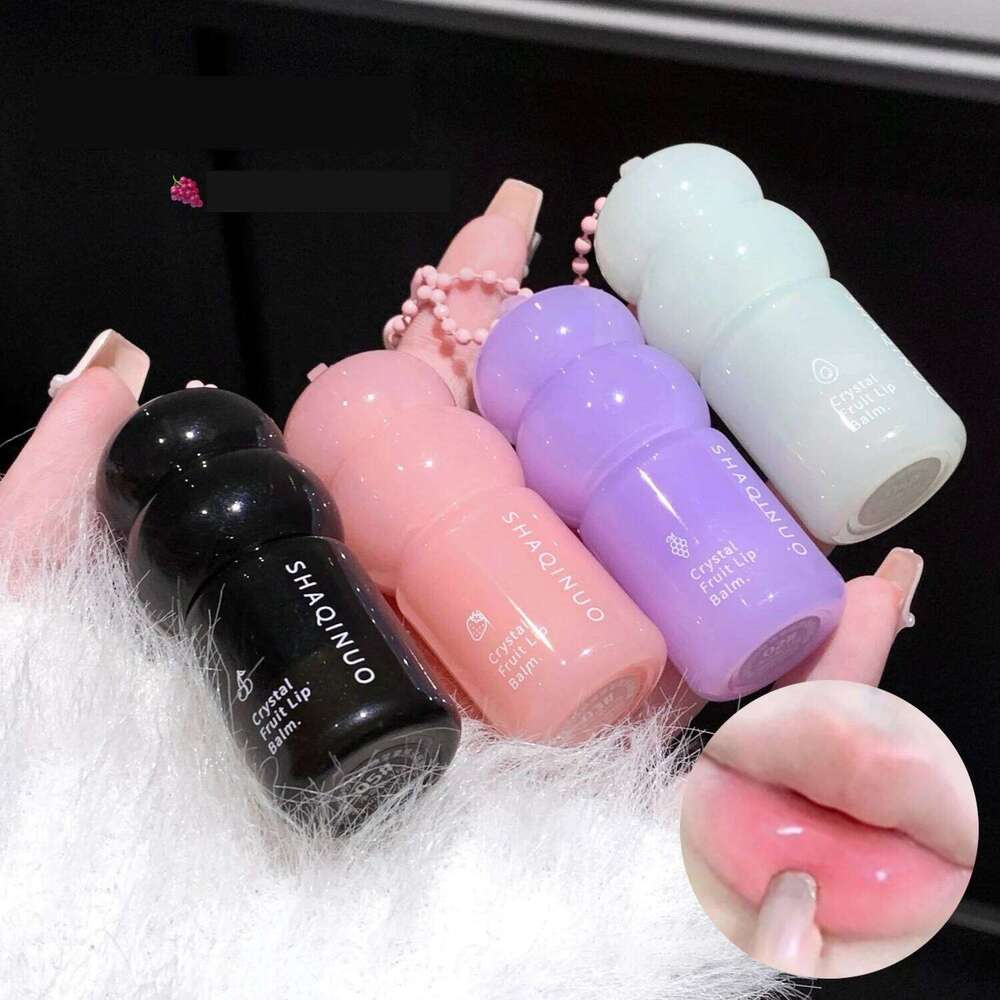 Crystal Strawberry Balm Moisturizing Hydrating Lips Mask Stick Reduce Lines Key Chain for Lip Care Change Color Lipstick Free shipping