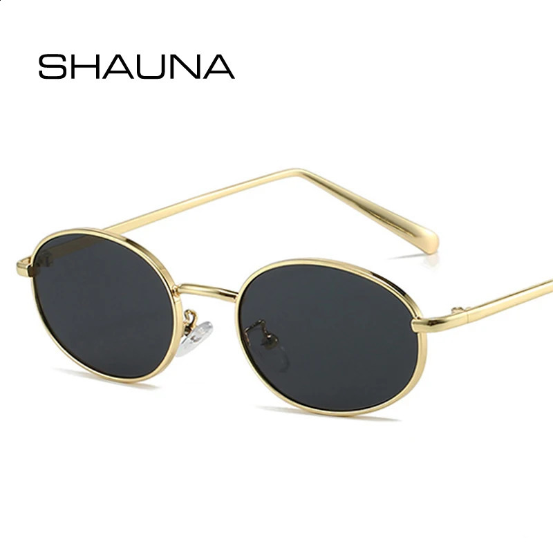 SHAUNA Retro Small Oval Metal Frame Women Sunglasses UV400 Men Punk Sun Glasses 250805