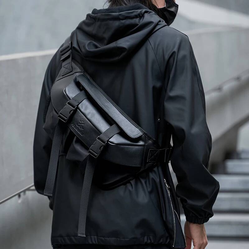 Ins Popular Designer Oxford leather Men Crossbody Bags Casual Sport Waterproof Teen Unisex Shoulder Bag Male Boy Fanny Pack