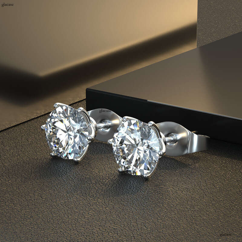 0.1 ct-2 ct Sier Inlaid Moissanite Floral Fashion Earrings