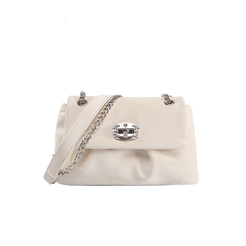 Korean Sweet Rich Girl Style Small Square 2025 New Niche Chain High-end Pleated Single Shoulder Crossbody Bag ddmymoon