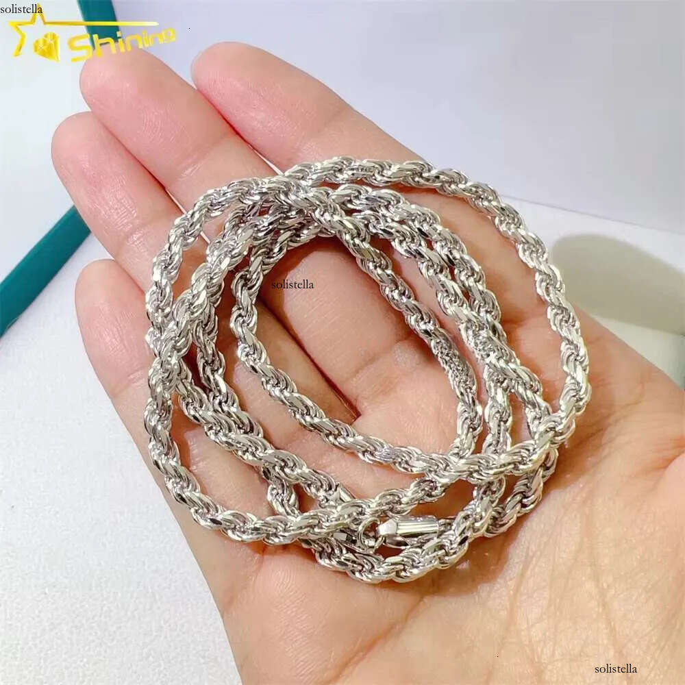 Wholesale Price Solid Jewelry 1.2mm 1.3mm 2mm 3mm 4mm Gold Plated Necklace Sterling Sier Rope Chain
