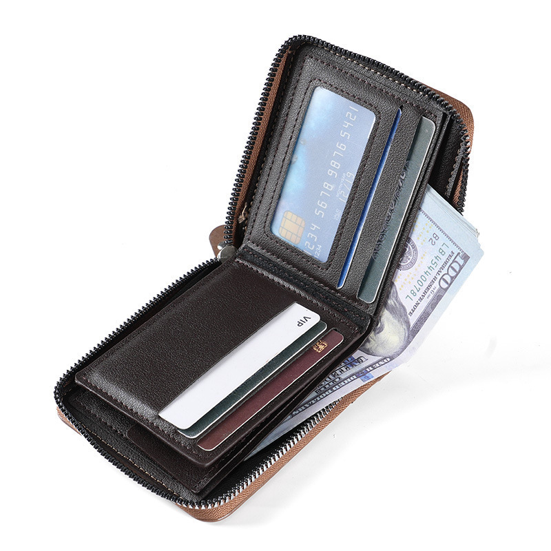 European And American Business Men's Short Luxury Bag Wallet Multifunctional Classic Fashion Trend Full Material Men's Multi-card Slot Coin 