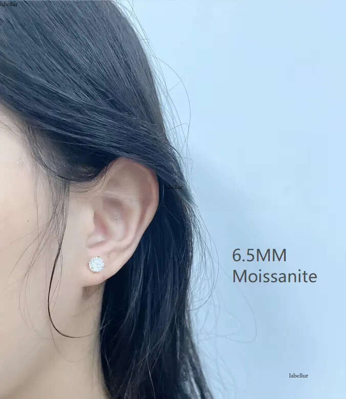 Fashion Earing Handmade Jewelry D/VVS Moissanite Pure 14k Soild AU585 Gold Solid Earring Studs