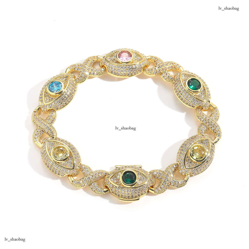 Hip Hop 14mm Eye Infinite Colorful Zircon Figure-8 Cuban Chain Creative Niche Men's Bracelet
