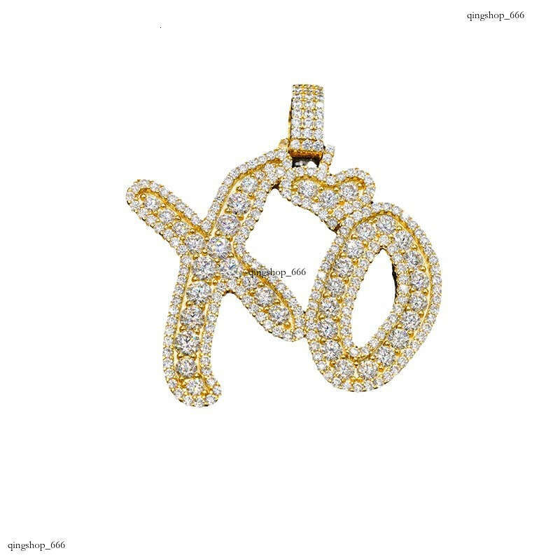 Hiphop Personality Iced Out VVS XO Full Dia Inlaid D Color Moissanite Necklace Pendant Hot Sale