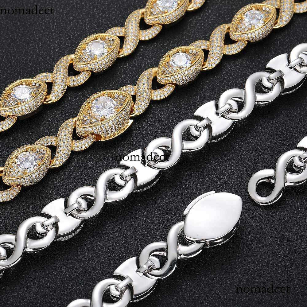 15mm Moissanite chain Infinite Eye Figure-8 Cuban Hip-Hop Men's Necklace
