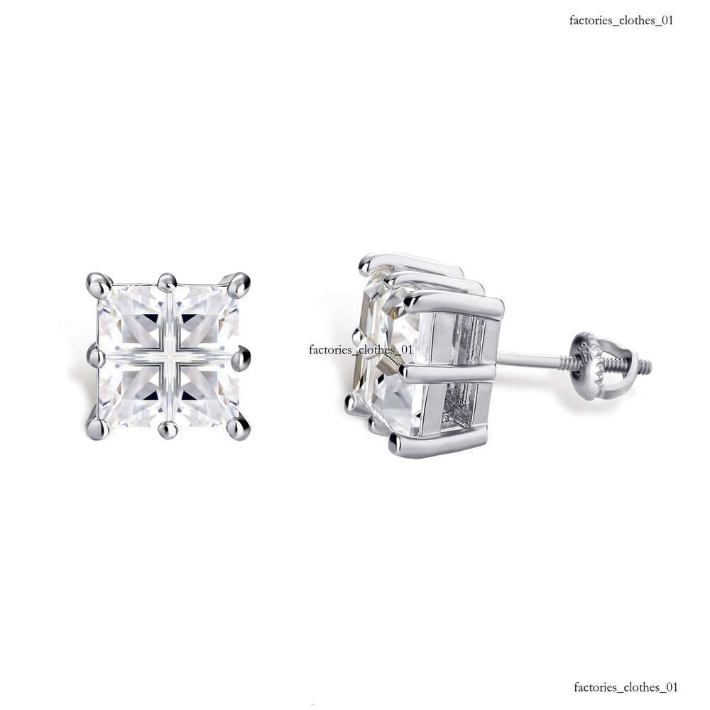 INS Hip-Hop Square Zircon Unisex Fashion Personality Simple Earrings Jewelry