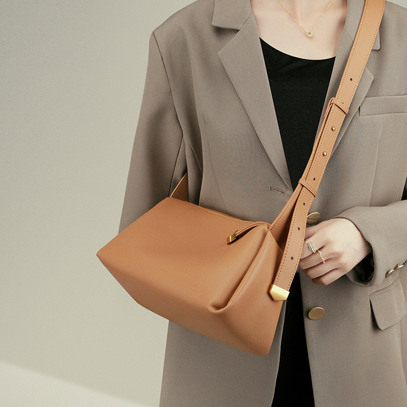 Cowhide Black New Genuine Crossbody For Women High-End Baguette Underarm Summer Soft Leather Women's Bag