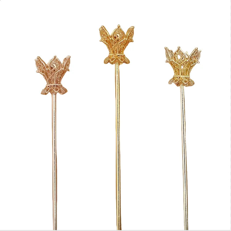 10 PCS 20x16mm Crown Hair Sticks Vintage Hairpins For Girl Women Headwear Jewelry Accessories 250807