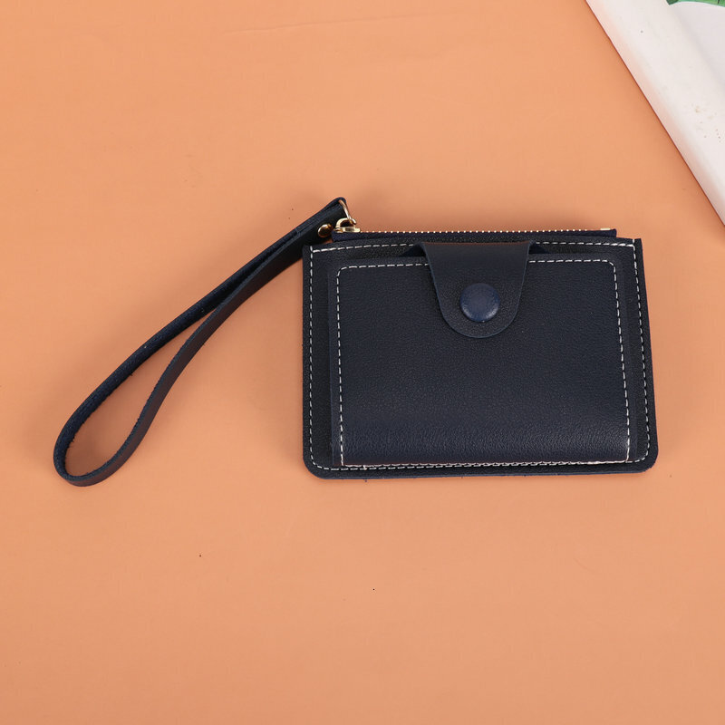 Factory Direct Korean Style Wrist Strap Card Holder Card Clip Solid Color Luxury Bag Mini Creative Custom LOGO Coin Purse