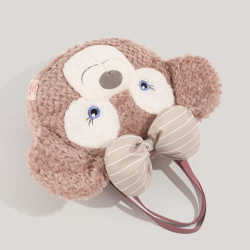 Big Face Versatile Cartoon Bear Plush Cute Crossbody Bag for Women ddmymoon