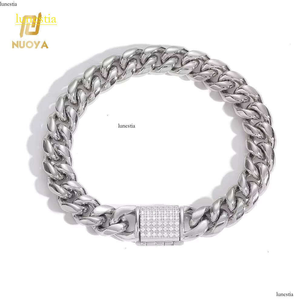 NUOYA Wholesale Custom Stainless Steel High Polish Curb Chain Cuban Link Bracelet Women
