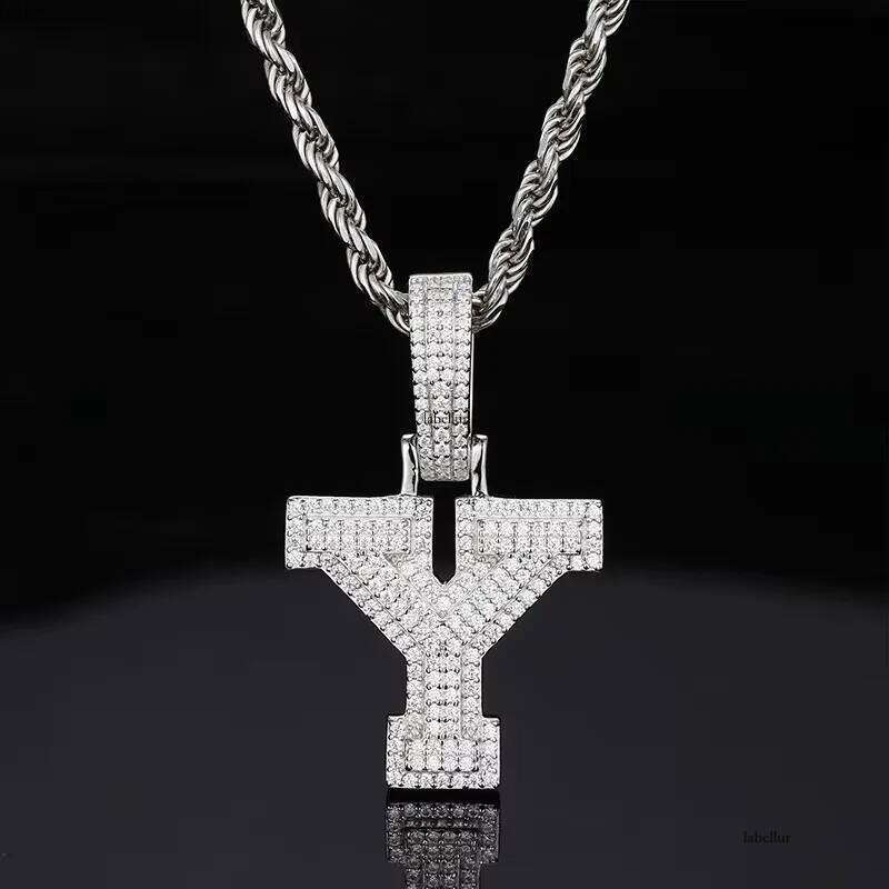 Sterling Sier 26 Letter Moissanite Pendant Jewelry Making Charms Elegant Necklace for Gifts