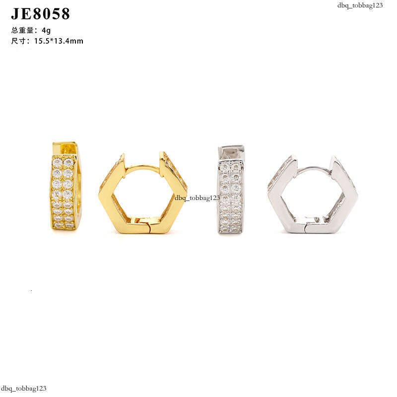 New Moissanite Sier Gold Plated Light Fashion Men's and Women's Earrings