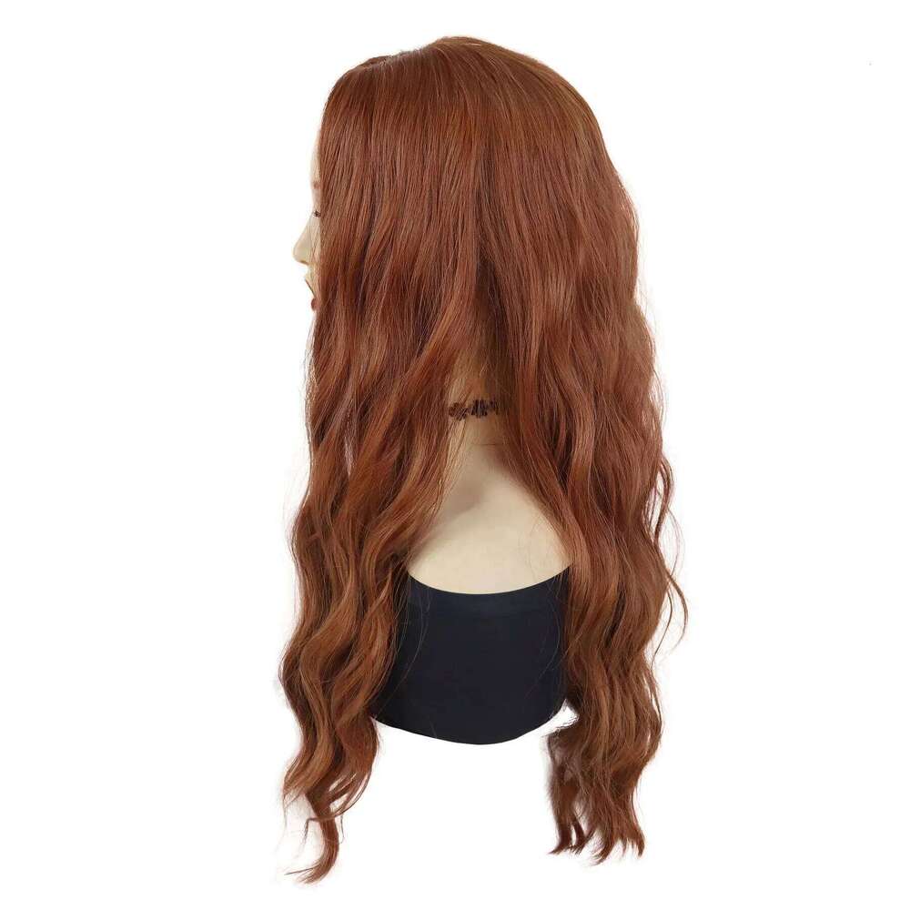 Synthetic Red Long Hair Scarlet Witch Wanda Maximoff Cosplay Wigs for Women Middle Part Curly Wavy Wig Natural Looking Party