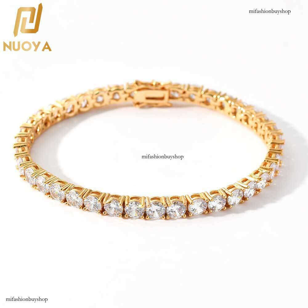 Hip Hop Tennis Chain Zircon Trendy Brand Personality Men's Full Dia Bracelet Jewelry