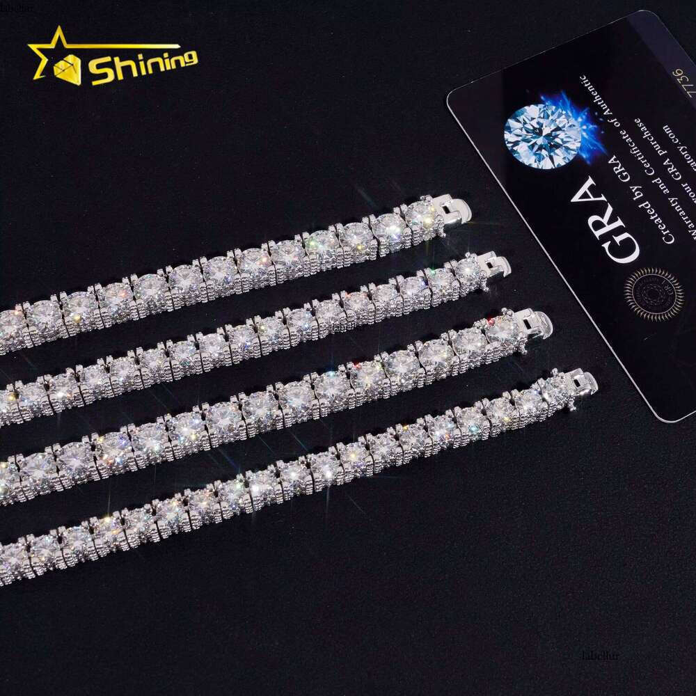Hip Hop Classic Necklace Sier 5Mm 6.5Mm Chilled D-Color VVS Silica Tennis Chain