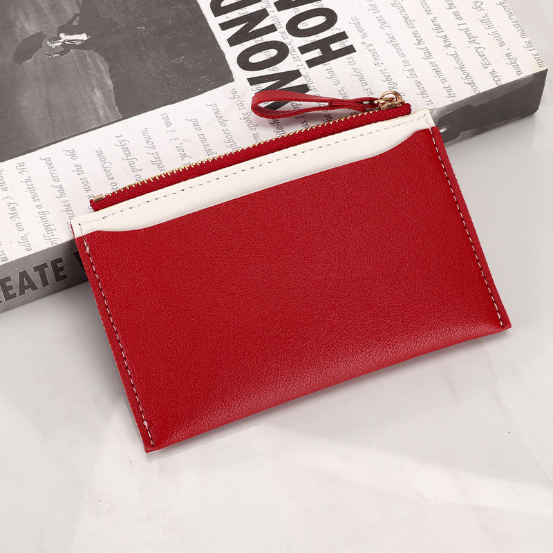 Cowhide Small Card Holder Soft Luxury Bag Leather Genuine Leather Texture Mini Unisex ID Card Holder Women Zipper Ladies Coin Purse