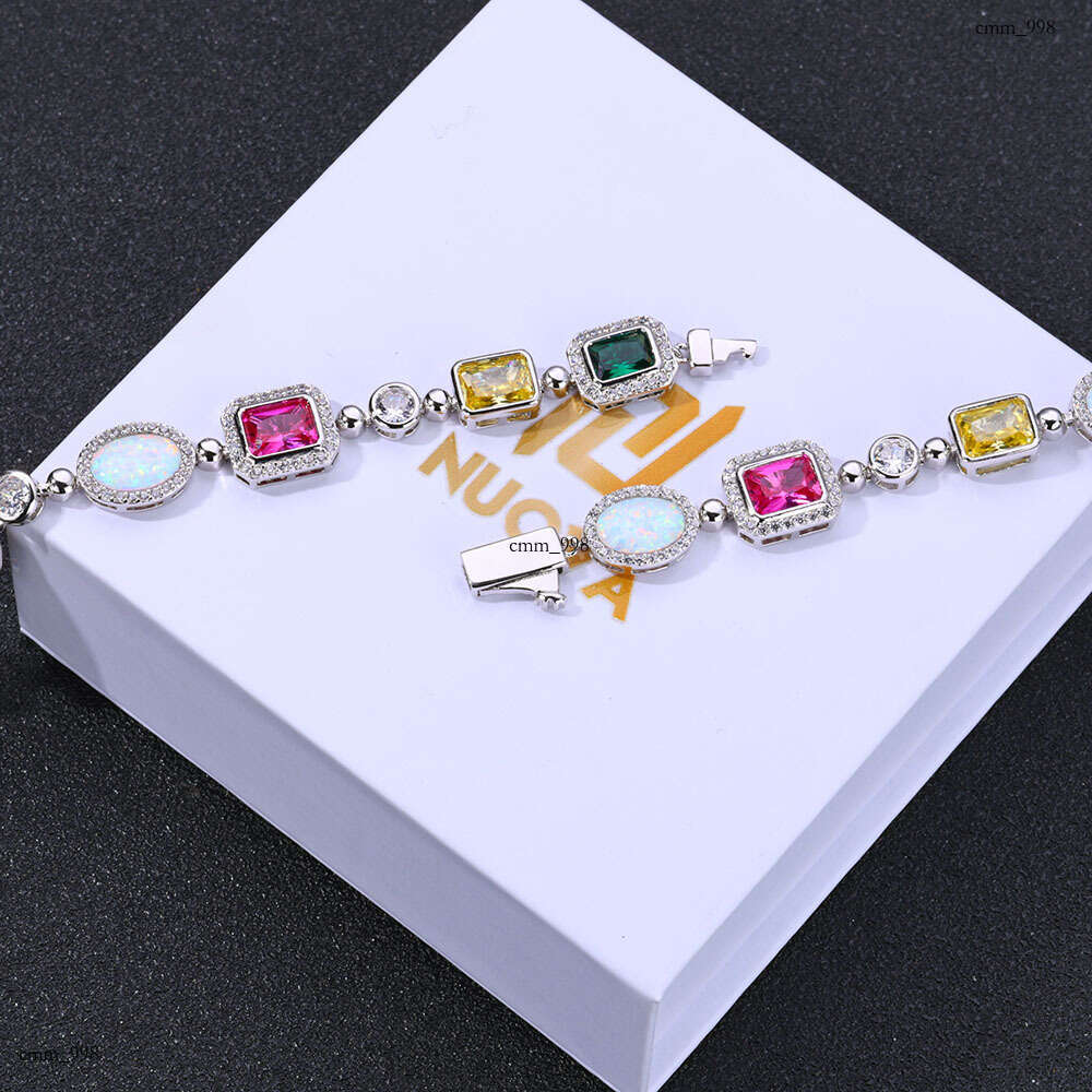 Hip Hop Colorful Women's Necklace Jewelry High-end Moissanite chain Clavicle Chain