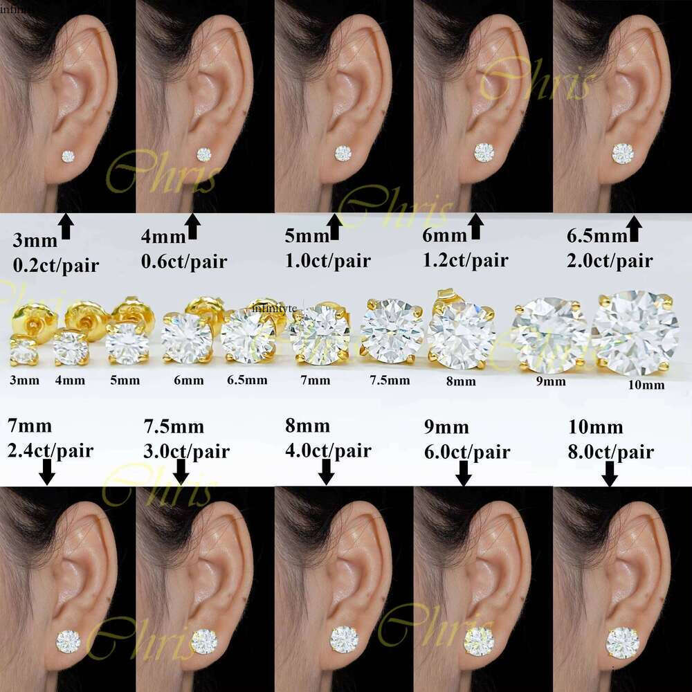 Cheapest Classical 4prongs Moissnaite Sier Gold Plated Screw Back Stud Earring Trendy Find Jewelry