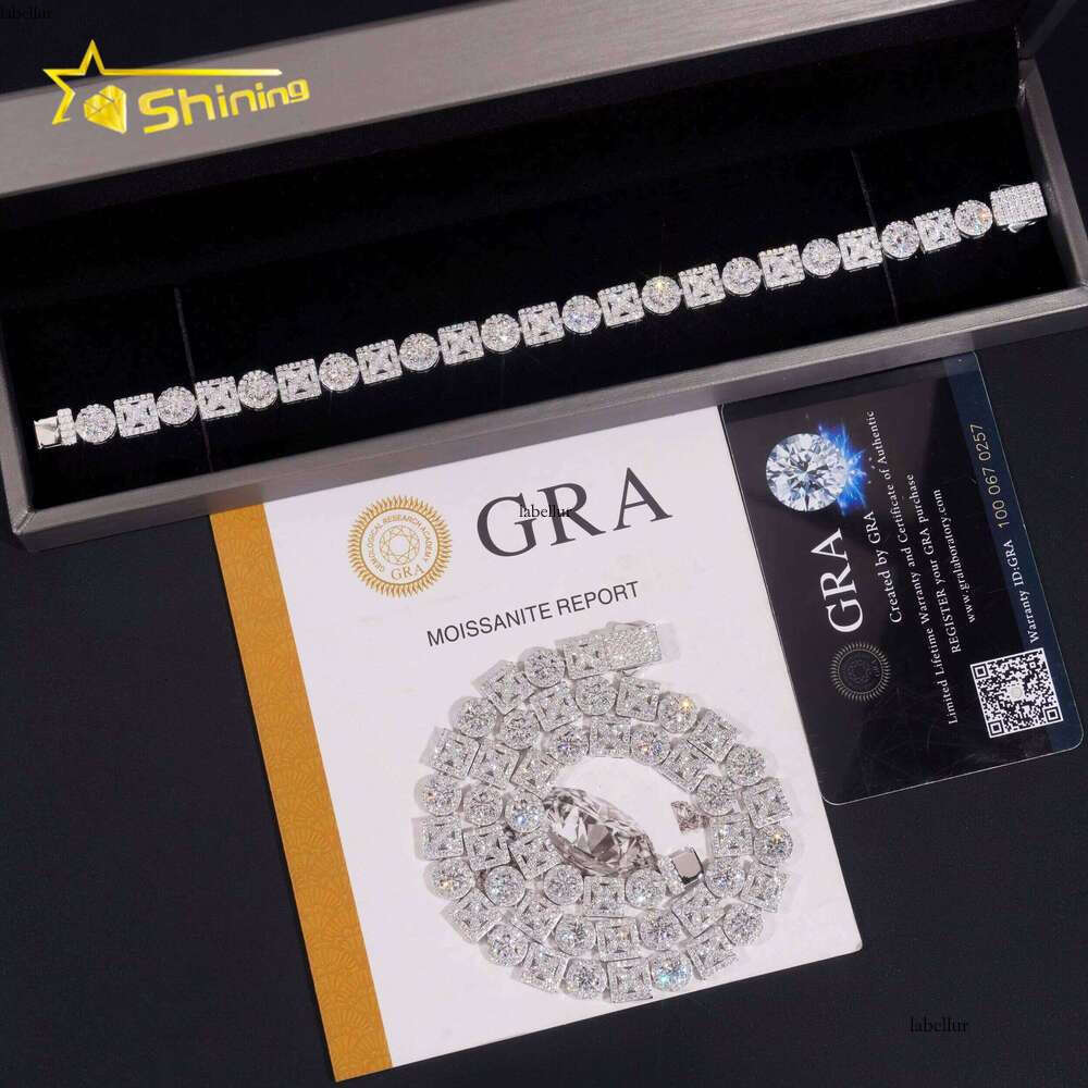 New Arrival Sterling Sier Moissanite Pass Tester Dias Fast Shipping Women Men Unisex Bracelet