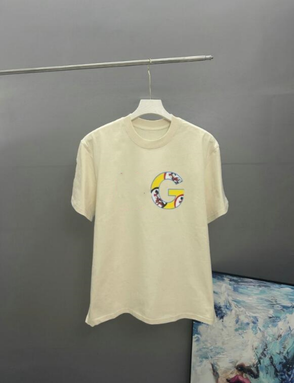 2025 men's and women's new casual 100% cotton wrinkle resistant classic star shaped letter pattern couple short sleeved T-shirt black and white Asian size tn