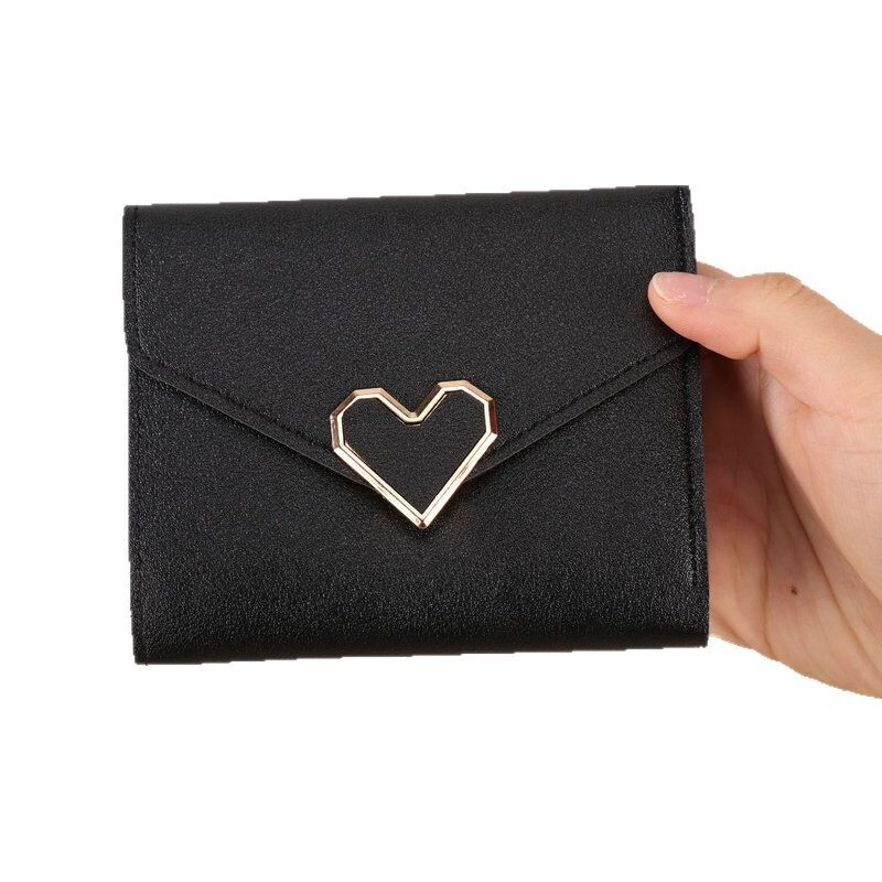 New Metal Small Clear Luxury Bag Heart-shaped 70% Off Simple Small Wallet Short Women's Wallet High-end Daily Versatile
