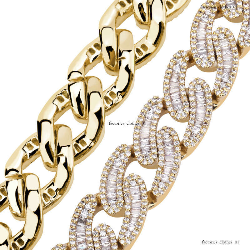 Men's Miami Cuban Chain 14mm Necklace Full Moissanite chain Hip-Hop Trendy Jewelry