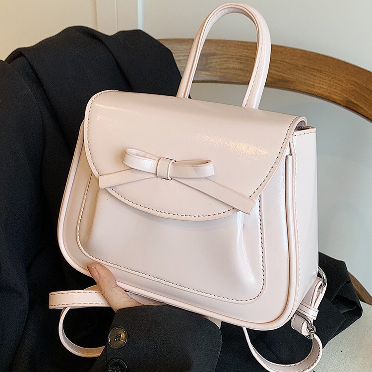 2025 New Fresh and Stylish Bow High-End Fashion Solid Color Backpack ddmymoon