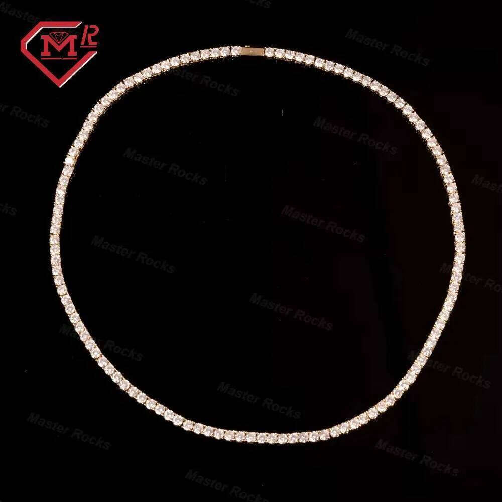 Fully Iced Out Dia Necklace Sier Factory Price Moissanite Tennis Chain