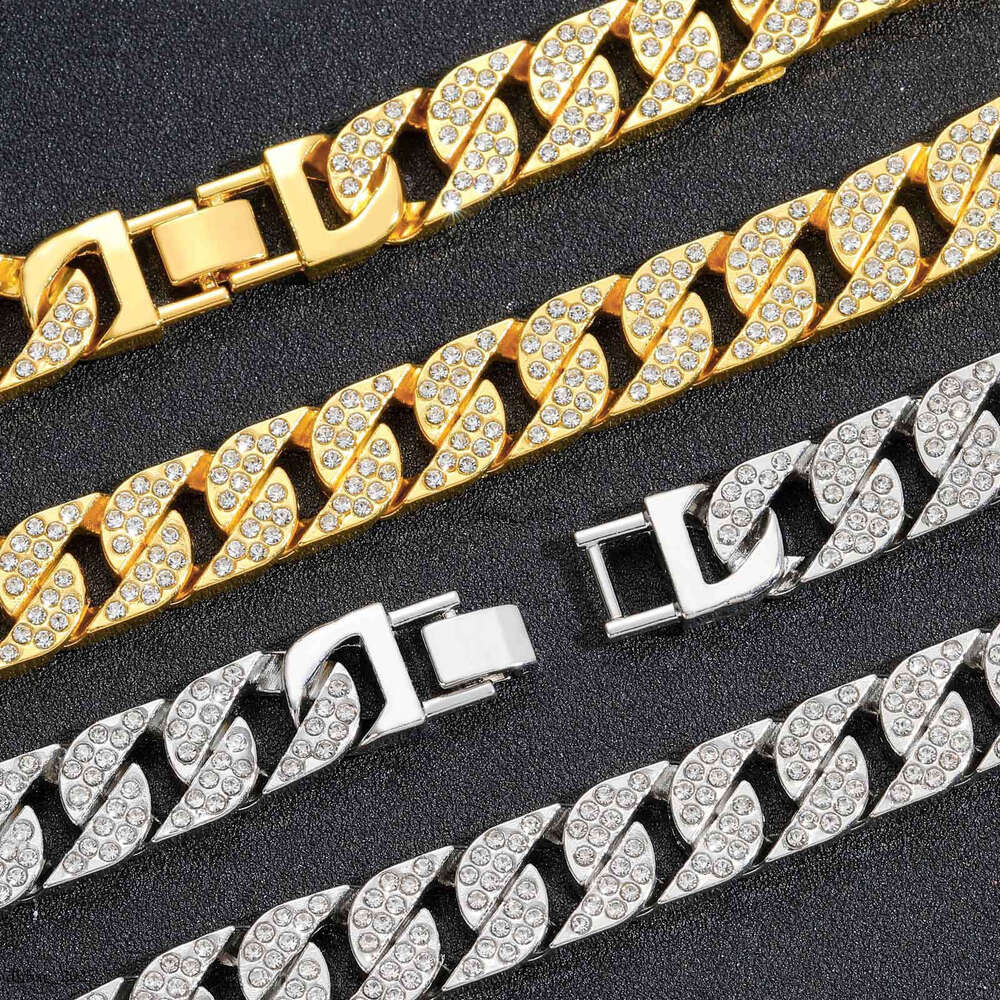 Full Dia Cuban Chain Men's Necklace Trendy Brand Personality Rap Accessories Hip-Hop