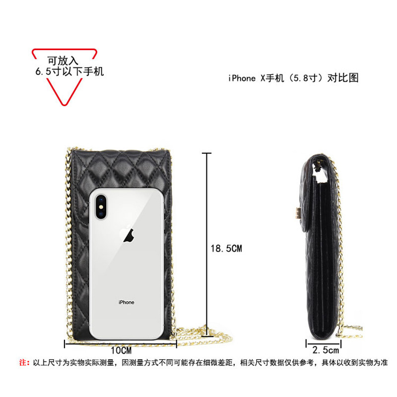 Korean Version Multifunctional Sheepskin Chain Bag Slanted Shoulder Bag Upright Phone Bag Luxury Bag Free Delivery Designer Leather Women's Bag