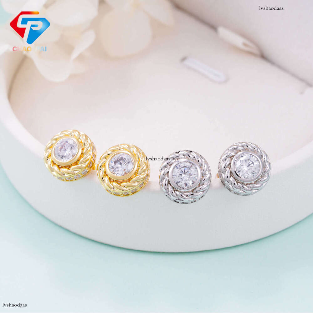 Hip Hop Inlaid Moissanite EarringIced Out VVS Unisex Fashion Casual Accessories