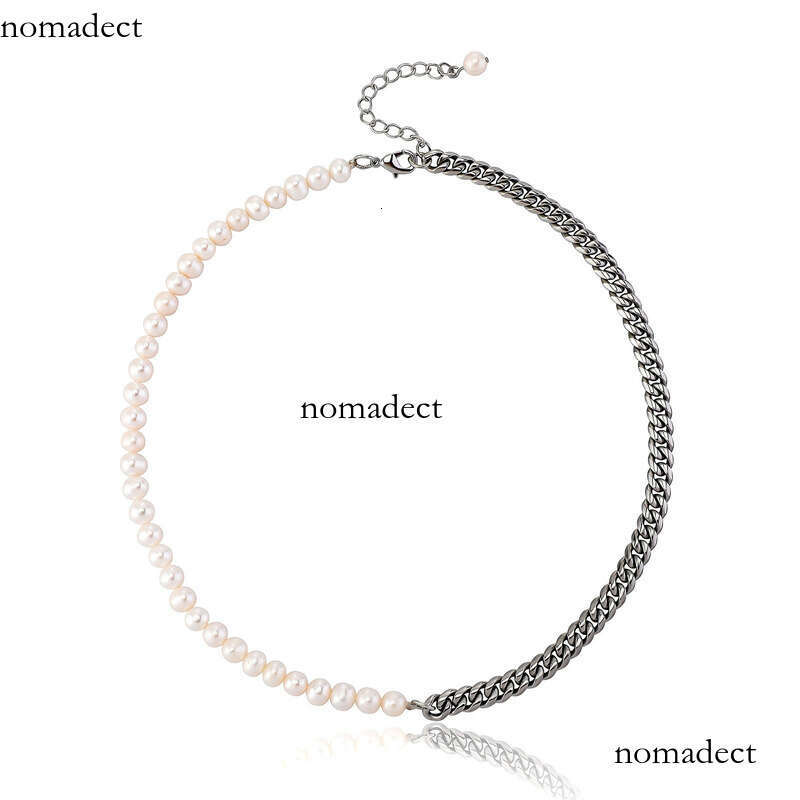 Pearl Sterling Silver Necklace Hip-Hop Trendy Simple Clavicle Chain